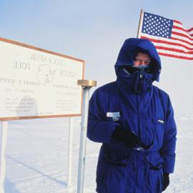 Artist Bill Manhire at Geographic South Pole