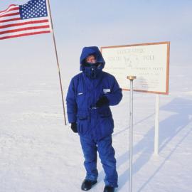 Poet Bill Manhire at Geographic South Pole