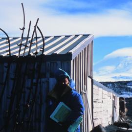 Nigel Brown at Scott's Hut, Cape Evans