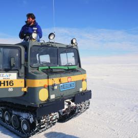 Staff visit (T Higham orientation): Warren Herrick with Hagglund