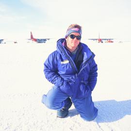 Colin Fox (K131) on the ice runway