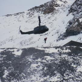 SAR Training - Winching out of an Iroquois above McMurdo Station