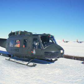 RNZAF helicopter on the ice runway