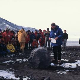 Rob Fenwick and HRH Princess Anne at Plaque Unveiling - Discovery Hut