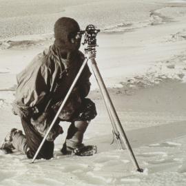 Lt Evans Surveying with a Theodoloite