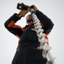 Field Trainer Richie Hunter profiling the sea ice