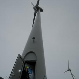 Inside the base of a wind generator on Ross Island