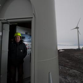 Inside the base of a wind generator on Ross Island