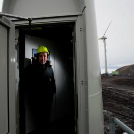 Inside the base of a wind generator on Ross Island