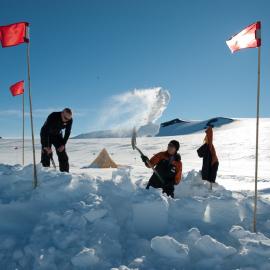 Digging out a field kitchen