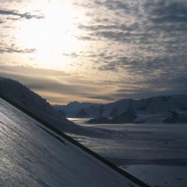 Sunset at the Cape Hallett camp