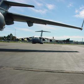 C141s waiting at Christchurch Airport