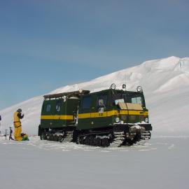 Travelling in a Hagglunds all terrain vehicle