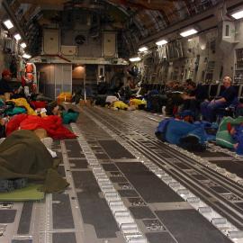 Returning to New Zealand in a nearly empty plane