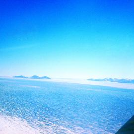 Upper Beardmore Glacier: Buckley Island left of centre