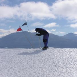 Person middle distance drilling by marked route