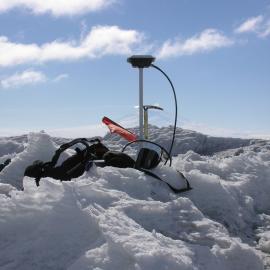 Close up of equipment in snow