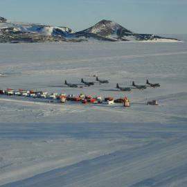 Planes on the ice runway which is used between October and December