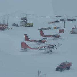 Pegasus runway with basler and twin otters