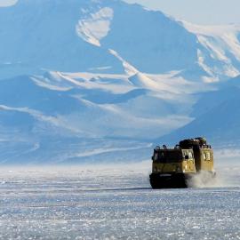 Hägglunds travelling across the ice