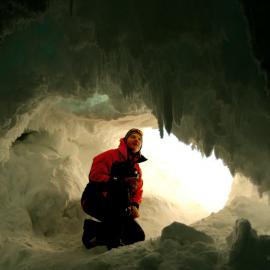 Inside ice cave at tip of Erebus Ice Tongue