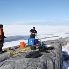 Repairing the LINZ Tide Gauge at Cape Roberts.