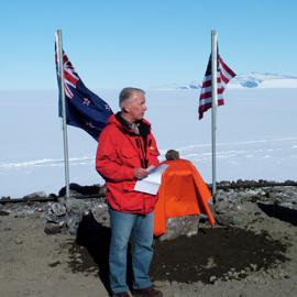 Karl Erb speaking at the Wind farm dedication 21 January 2010