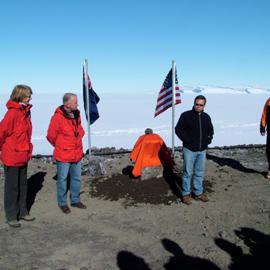 Dr Kristina M Johnson (Under Secretary, DOE), Karl Erb; Steven E Koonin (Under Secretary of Science, DOE), Rob Fenwick at the Wind farm on-ice dedication, 21 January 2010