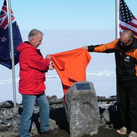 Unveiling of the wind farm plaque by Karl Erb and Rob Fenwick