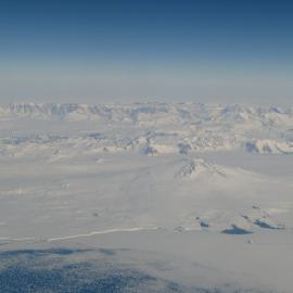 Aerial of Mount Melbourne and Terra Nova Bay