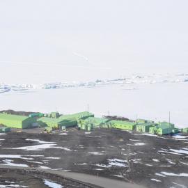 Scott Base and pressure ridges from the wind farm