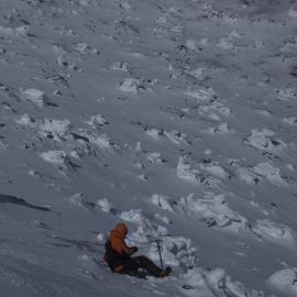 Measuring soil temperature at the Western Crater