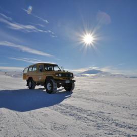 Scott Base vehicle on the road