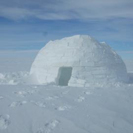 An igloo of ice blocks made for AFT