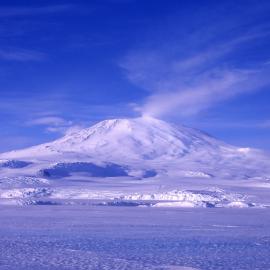 View of Mt Erebus from campsite