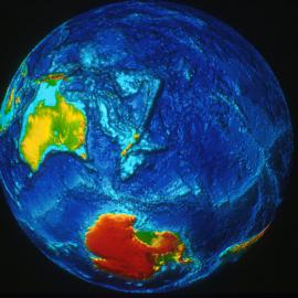 View of world centre on 45 degrees South, 180 degrees East