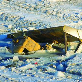 D8 bulldozer that fell through the sea ice off Hut Point