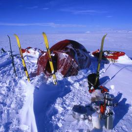 Camp on the top of the Zaneveld Glacier