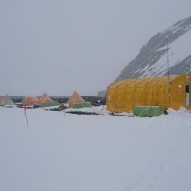 Snowy day, Cape Hallett camp