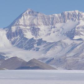 Mt Rucker and icefall, Royal Society Range from Hurricane Ridge, Mt Morning