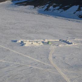 Aerial view of the Cape Armitage dive site taken from a Helicopter NZ aircraft
