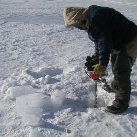 Drilling sea ice