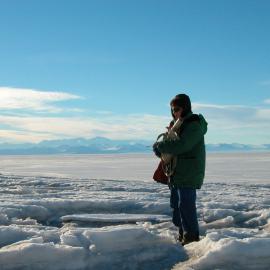 Cape Evans, Kathryn Madill, Royal Society Range in the background