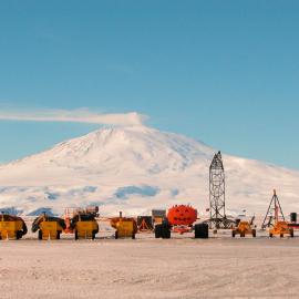 Looking towards Mt Erebus from the ice runway
