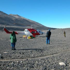 By the helicopter in the Dry Valleys
