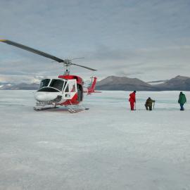 On the sea ice looking back towards the McMurdo Dry Valleys