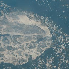 Photo taken of ice flow from American Air Force snow equipped LC-130 Hercules on the return trip to New Zealand.