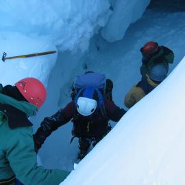 Descending into the 'Imax' crevasse