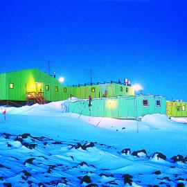 Full moon over Scott Base, October 1990