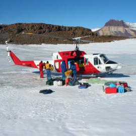 Loading a helicopter